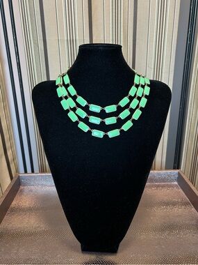 Green enamel necklace